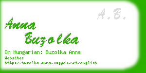 anna buzolka business card